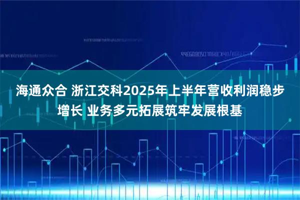海通众合 浙江交科2025年上半年营收利润稳步增长 业务多元拓展筑牢发展根基