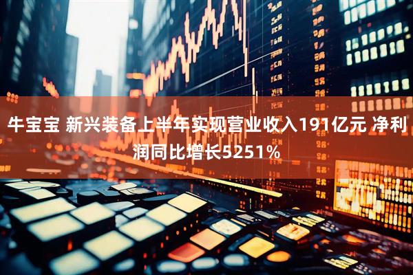 牛宝宝 新兴装备上半年实现营业收入191亿元 净利润同比增长5251%